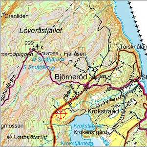 Topografisk karta Bjrnerdspiggen i Bohusln
