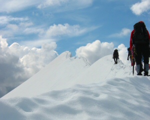 Along the ridge to the summit