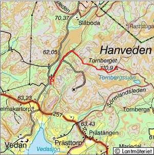 Topographic map St Tornberget in Stockholms county