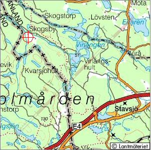 Topo map - the surroundings of Skogsbyås