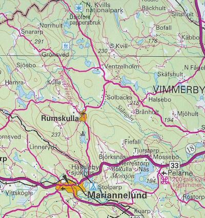 Topografisk karta Grnsved med omgivningar