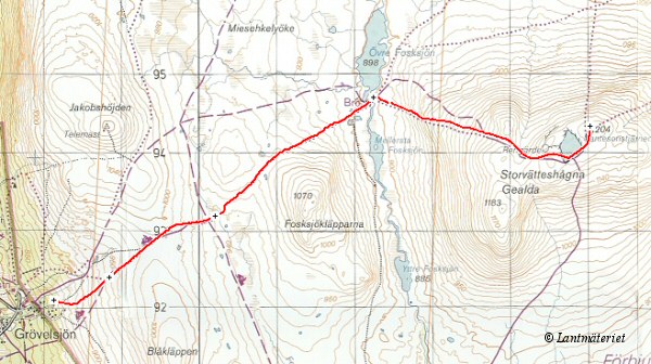 Topo map Storvätteshågna with surroundings