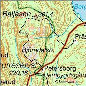 Topografisk karta Baljåsen i Dalsland