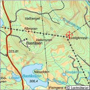 Topografisk karta, Lustigknopp i landskapet Gästrikland