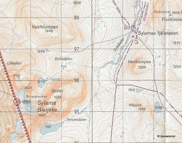Topografisk karta Sylarna med omgivningar