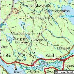 Topografisk översiktskarta över Myckemyrberget med omgivningar.