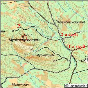 Topografisk karta, Myckelmyrberget i landskapet Medelpad