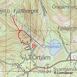 Topo map, Fjällberget in the Province of Västmanlands